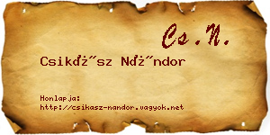 Csikász Nándor névjegykártya